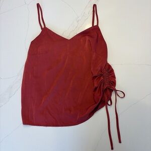 Lulu's Red Ruched Camisole Top